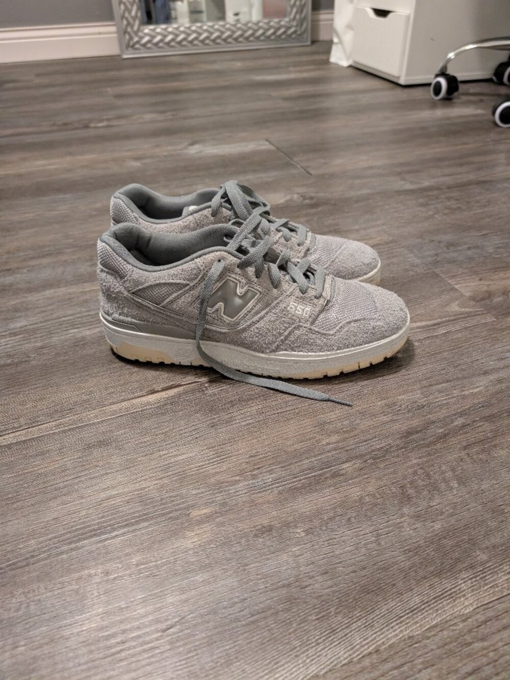 Grey New Balance 550s